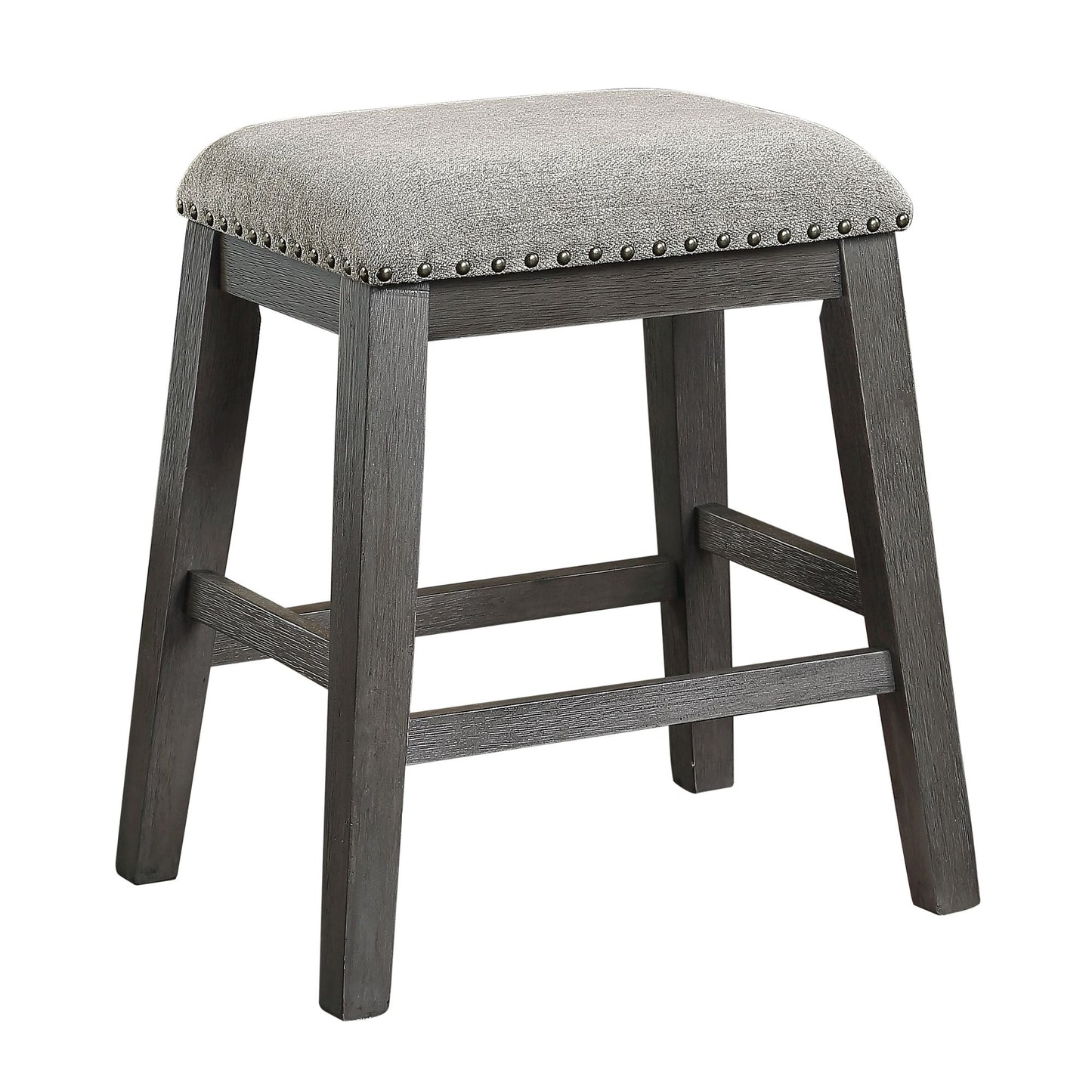 Gray Finish 5pc Counter Height Set Multifunctional Counter Height Table with 4 Stools Gray Chenille Upholstery Nailhead  image 8