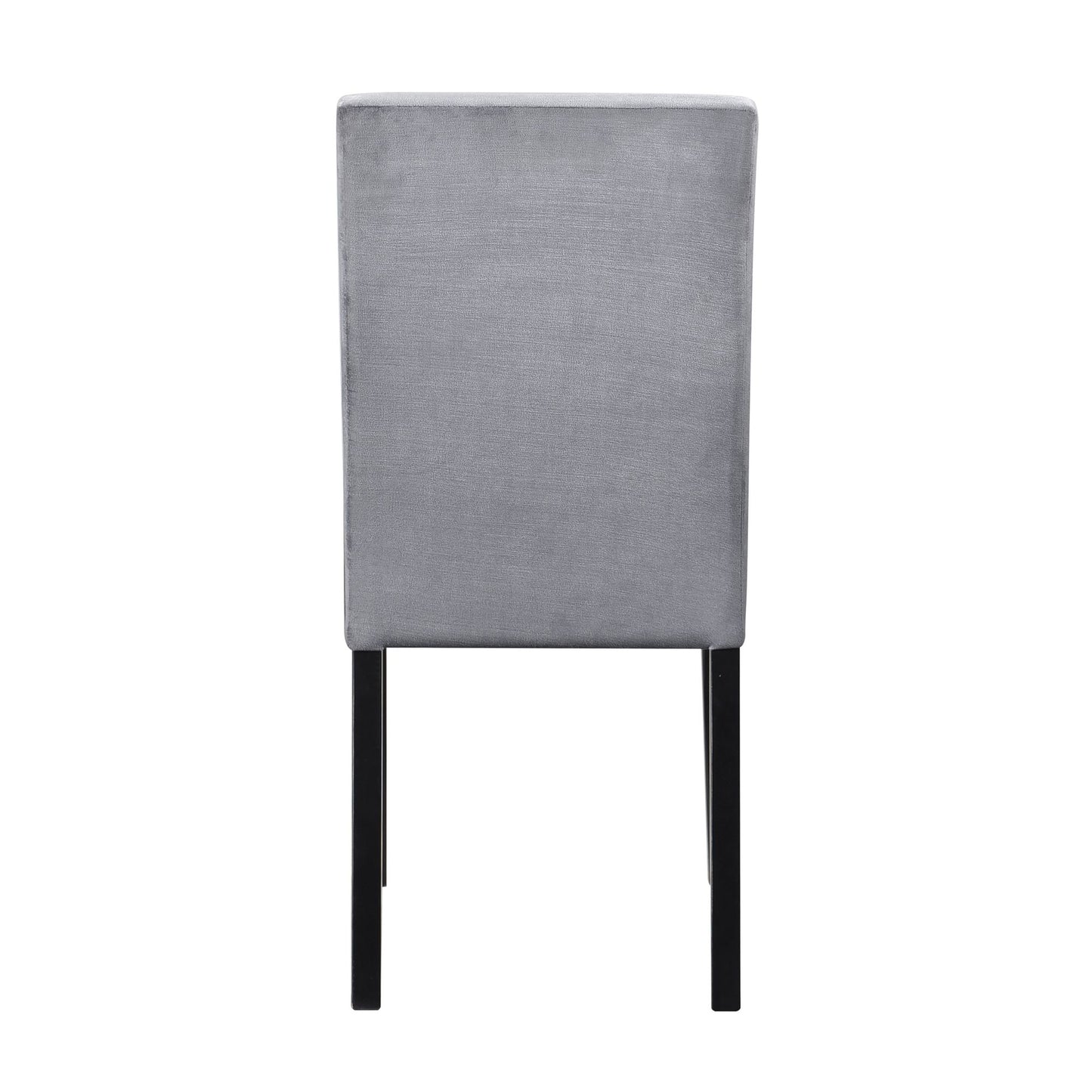 Gray Velvet Upholstered Side Chairs Set of 2pc Black Finish Wood Frame Casual Dining Room Furniture image 4