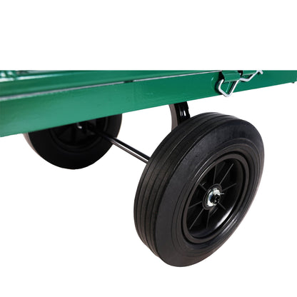 (Green solid wheels wagon cart) Solid wheels Tools cart Wagon Cart Garden cart trucks make it easier to transport firewo image 8