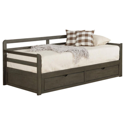 Grey 2-drawer Daybed with Extension Trundle image 3