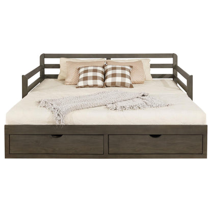 Grey 2-drawer Daybed with Extension Trundle image 6