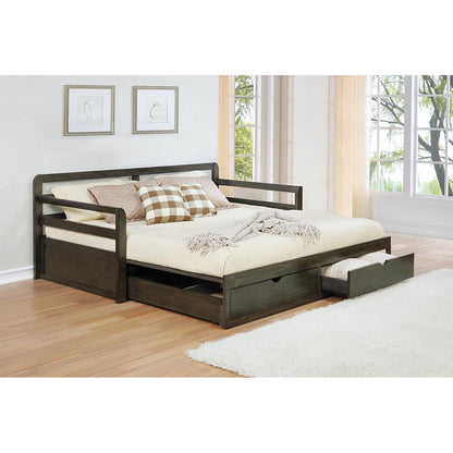 Grey 2-drawer Daybed with Extension Trundle image 2