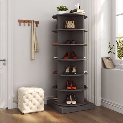 Grey 360 Rotating shoe cabinet 6 layers image 4