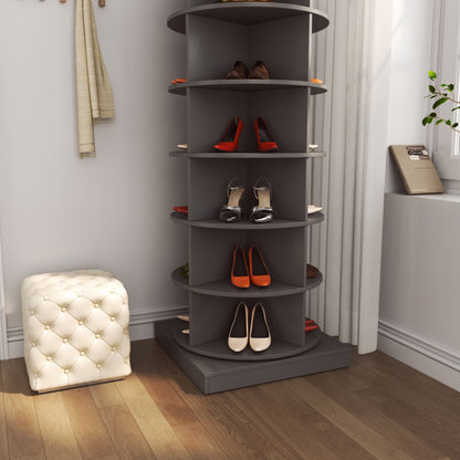Grey 360 Rotating shoe cabinet 6 layers image 3