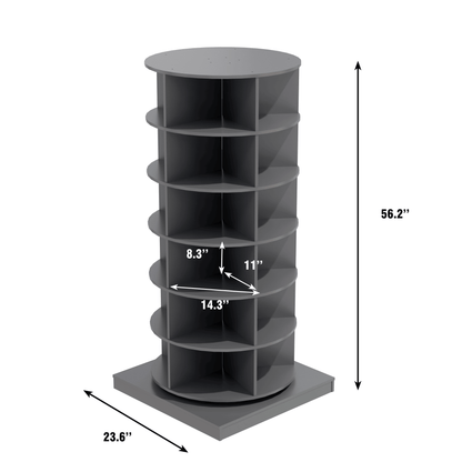 Grey 360 Rotating shoe cabinet 6 layers image 6