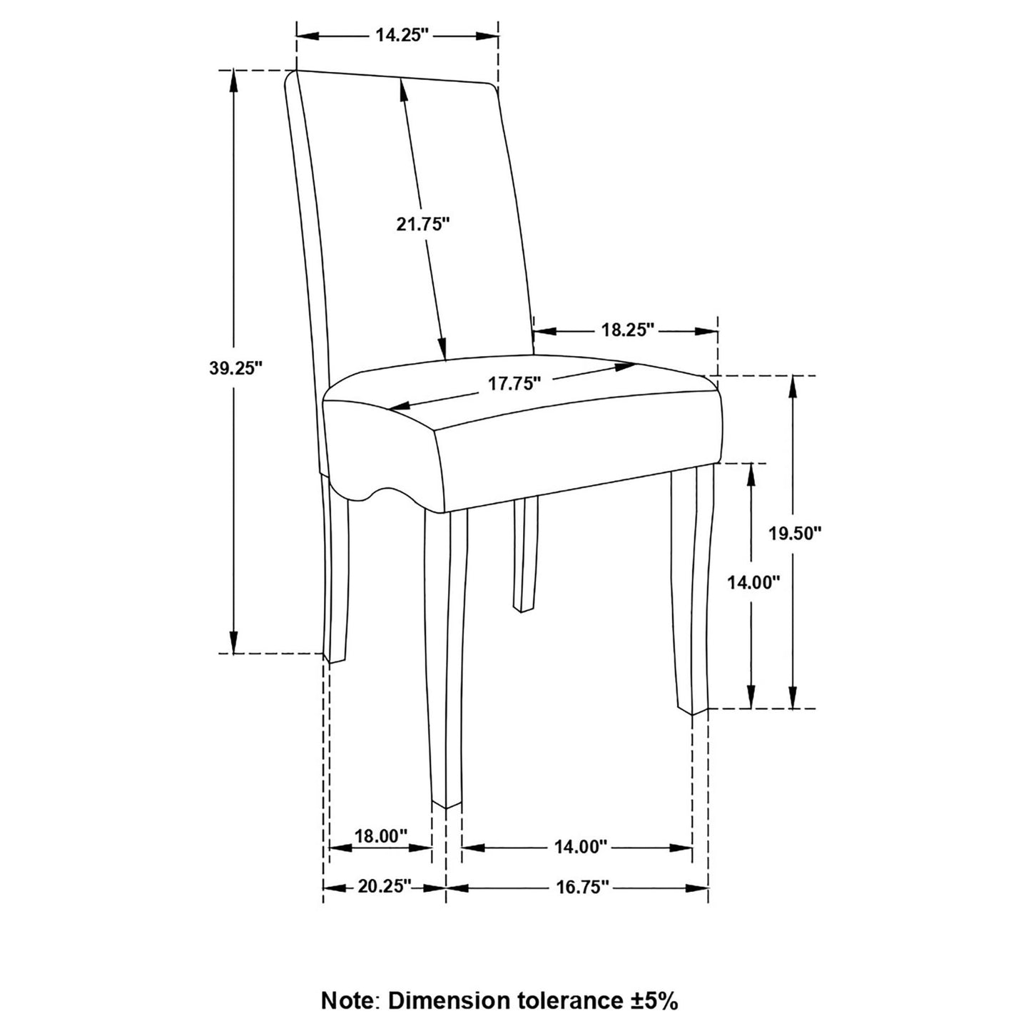 Grey and Black Upholestered Dining Chair (Set of 2) image 4