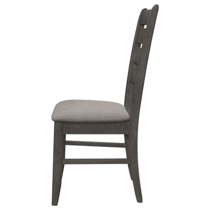 Grey and Dark Grey Padded Seat Side Chairs (Set of 2) image 7