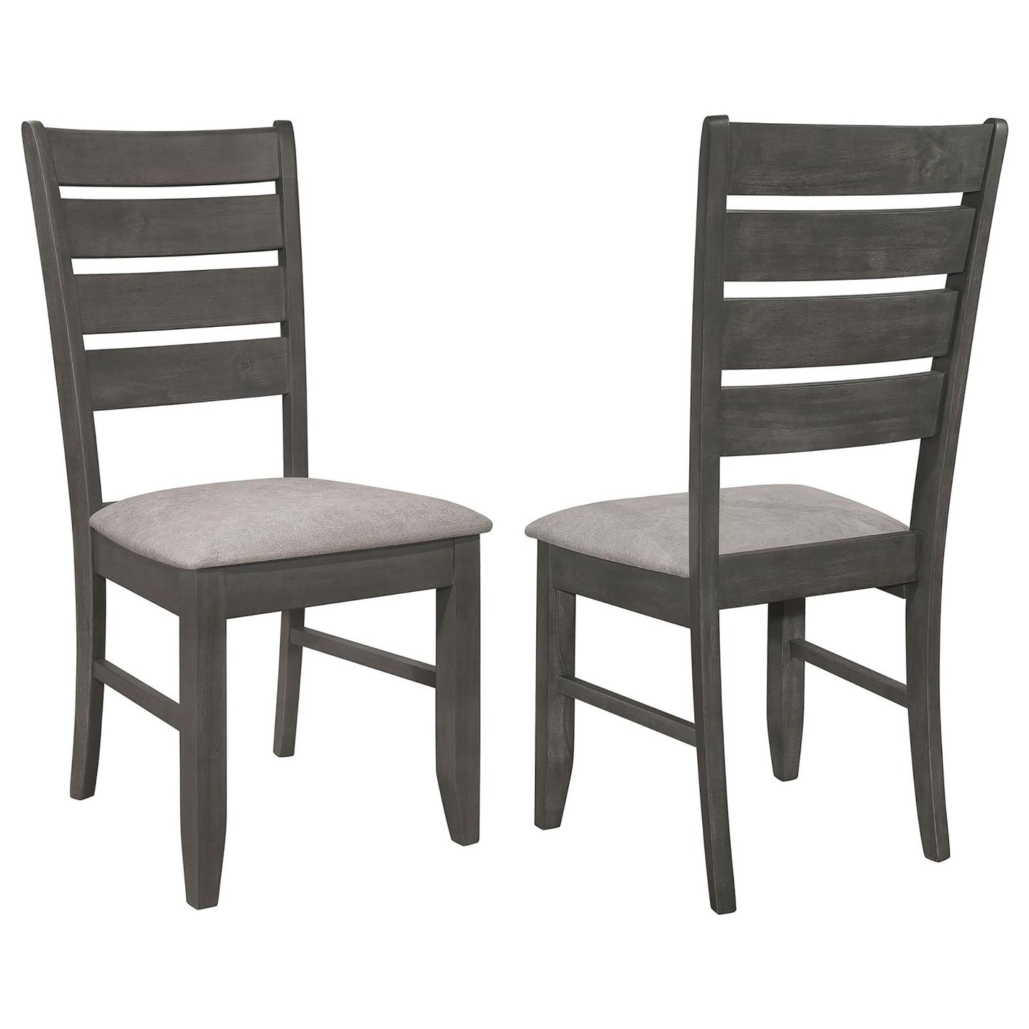 Grey and Dark Grey Padded Seat Side Chairs (Set of 2) image 2