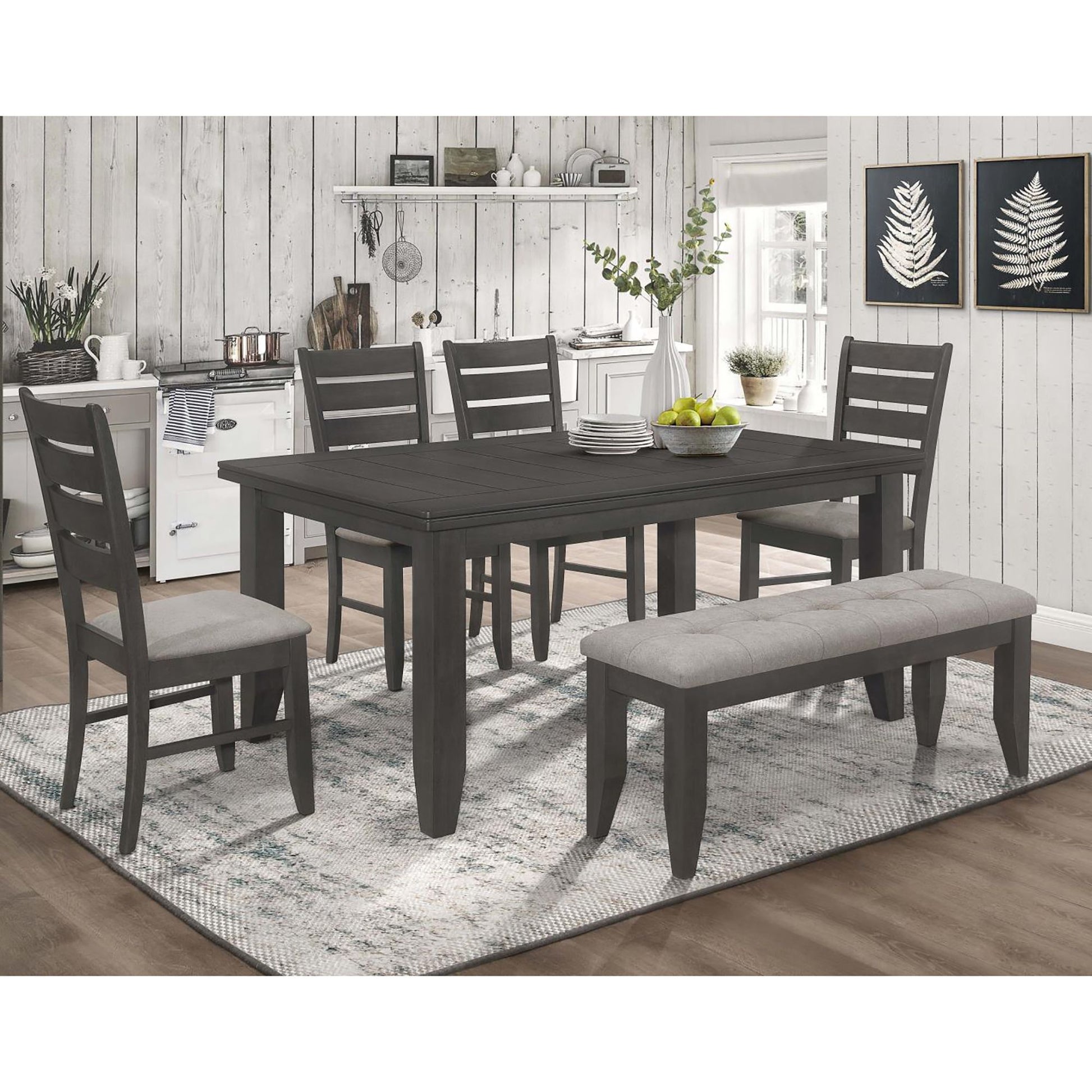 Grey and Dark Grey Padded Seat Side Chairs (Set of 2) image 11