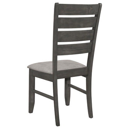 Grey and Dark Grey Padded Seat Side Chairs (Set of 2) image 10