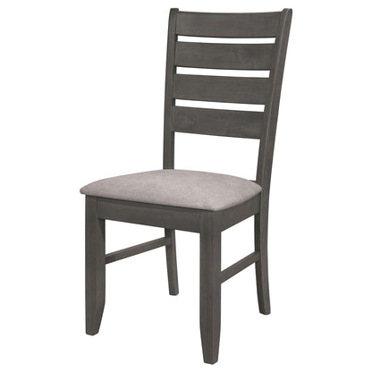 Grey and Dark Grey Padded Seat Side Chairs (Set of 2) image 5