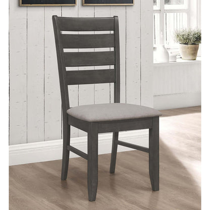 Grey and Dark Grey Padded Seat Side Chairs (Set of 2) image 1