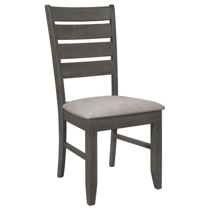Grey and Dark Grey Padded Seat Side Chairs (Set of 2) image 3