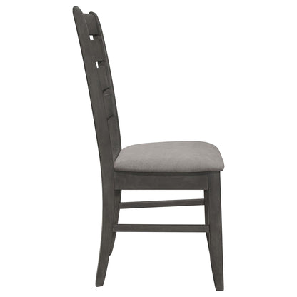 Grey and Dark Grey Padded Seat Side Chairs (Set of 2) image 6