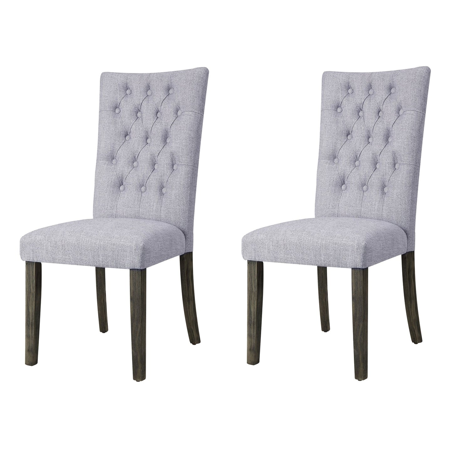 Grey and Grey Oak Side Chair with Button Tufted (Set of 2) image 1