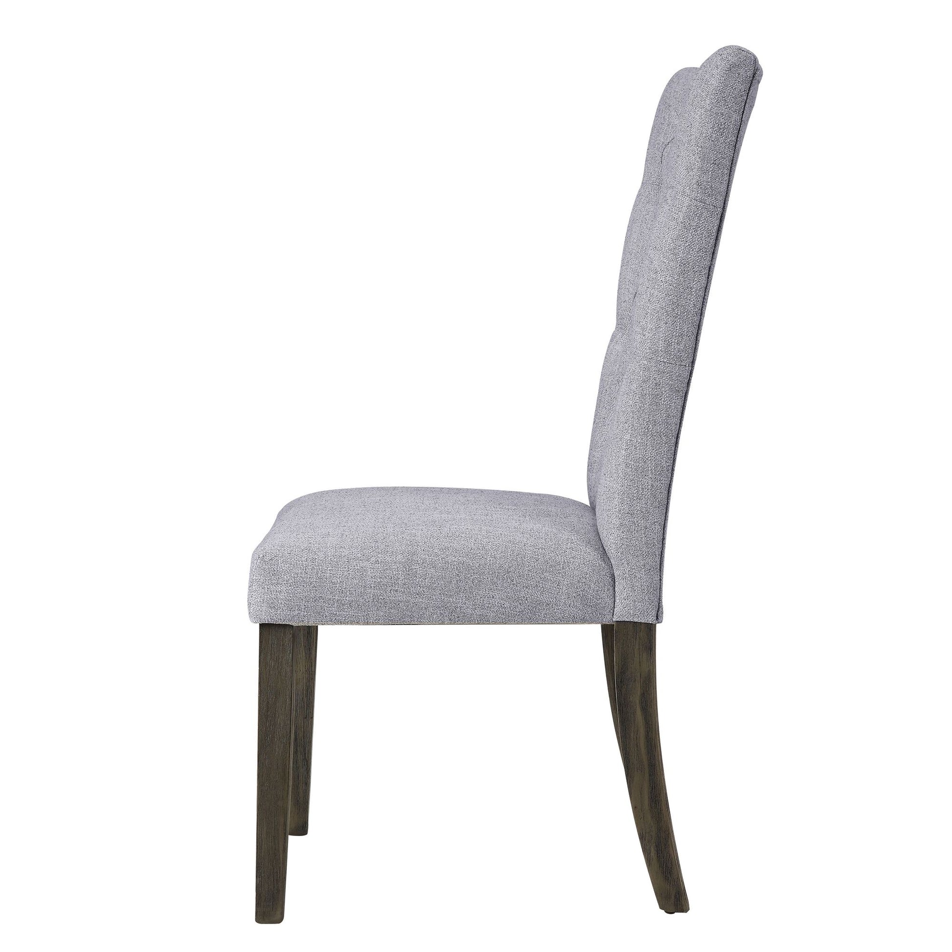 Grey and Grey Oak Side Chair with Button Tufted (Set of 2) image 3