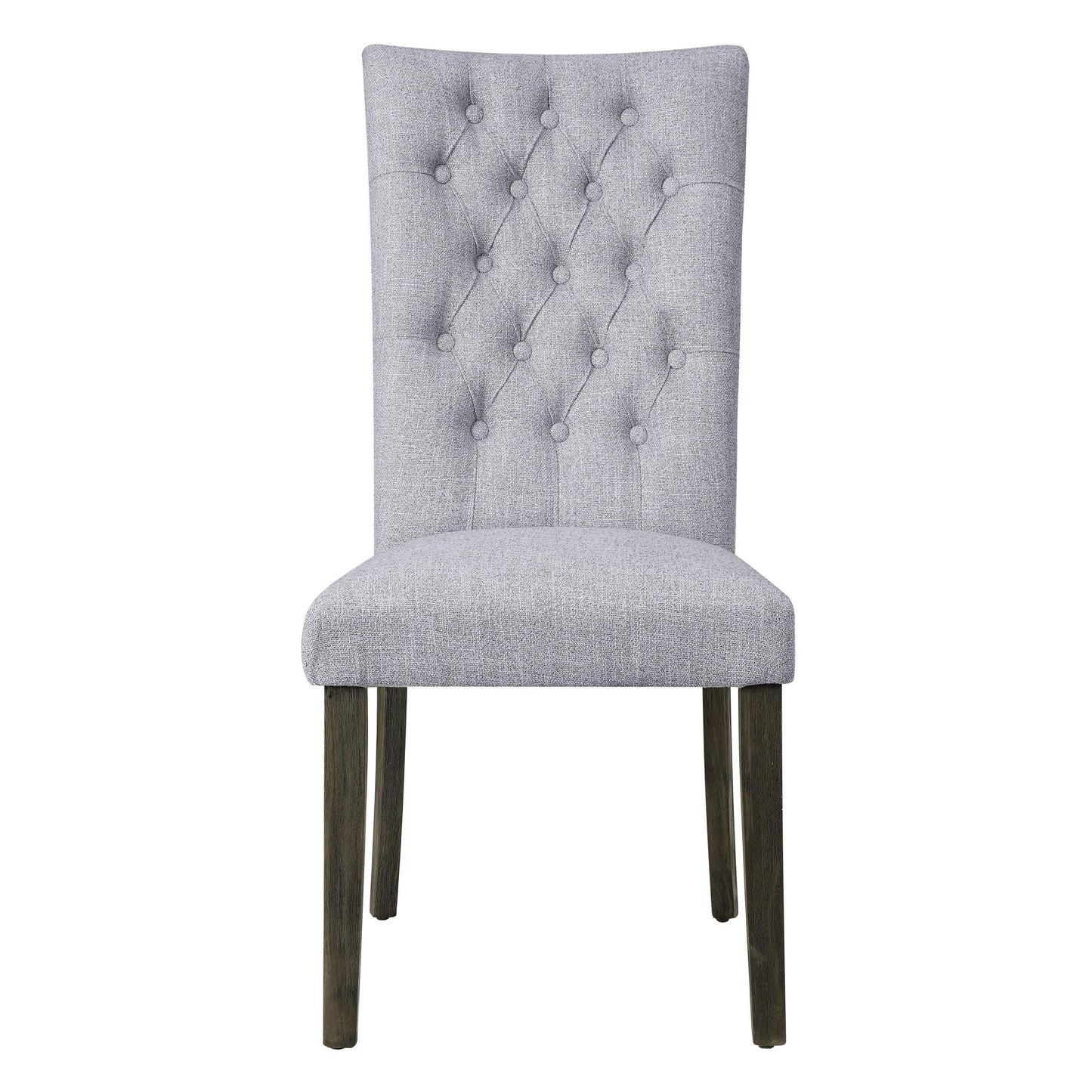 Grey and Grey Oak Side Chair with Button Tufted (Set of 2) image 2