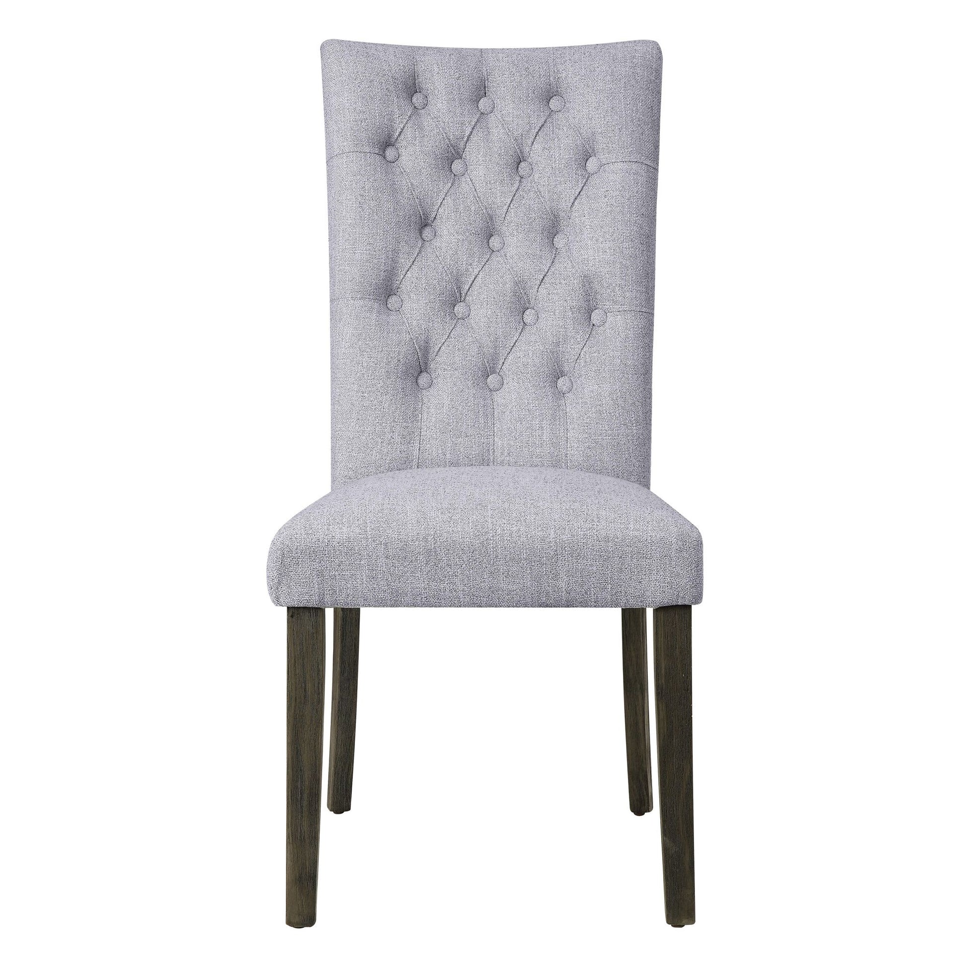 Grey and Grey Oak Side Chair with Button Tufted (Set of 2) image 2