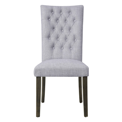 Grey and Grey Oak Side Chair with Button Tufted (Set of 2) image 2