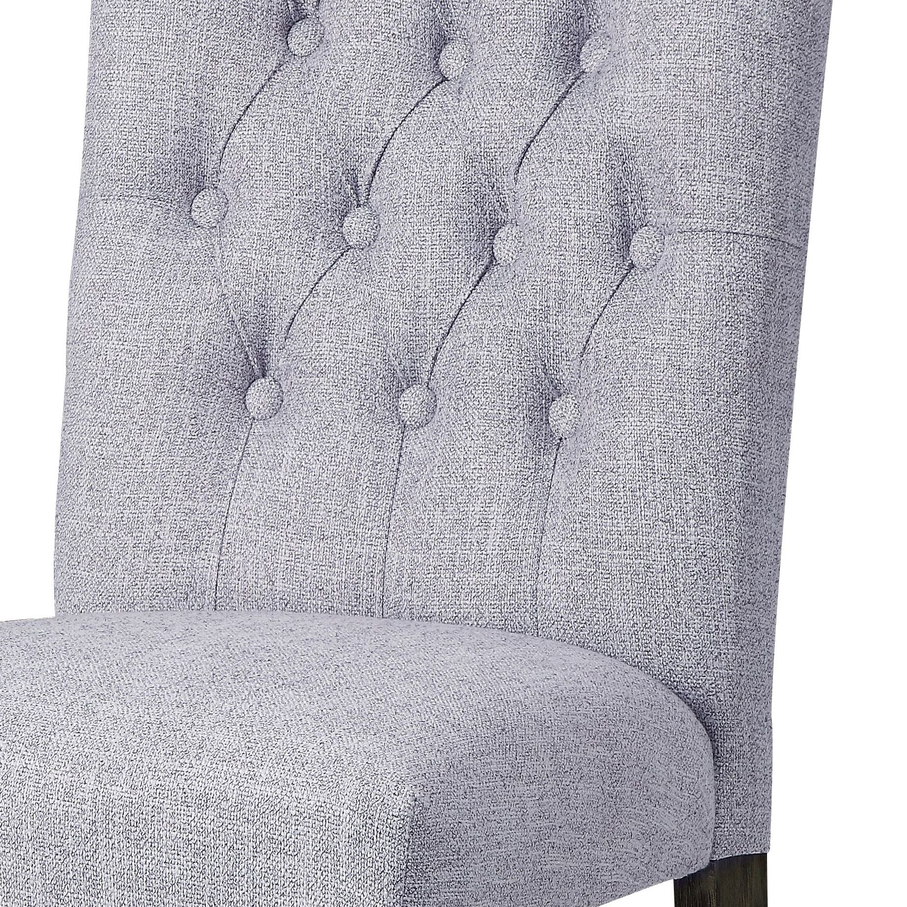 Grey and Grey Oak Side Chair with Button Tufted (Set of 2) image 5