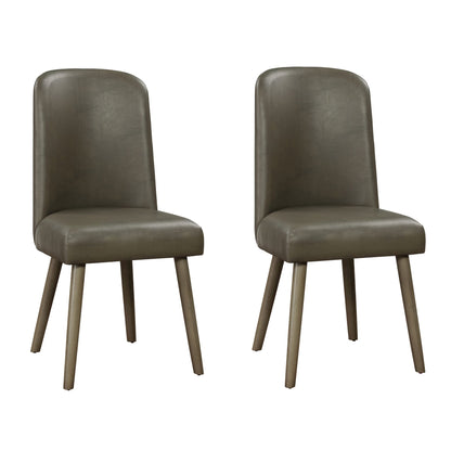 Grey and Grey Oak Upholstered Back Side Chairs (Set of 2) image 1