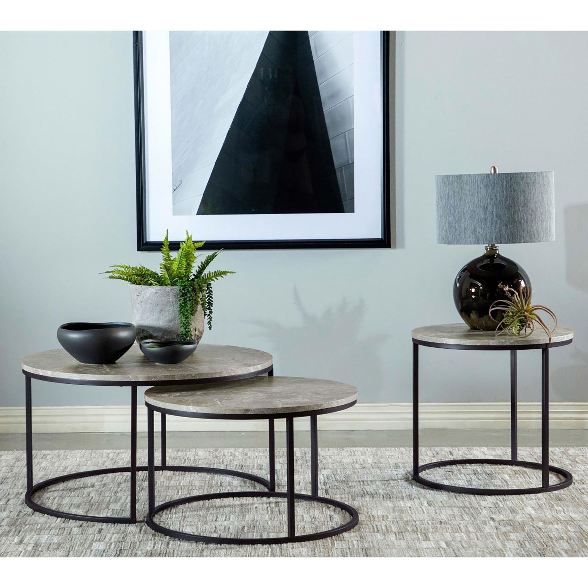 Grey and Gunmetal End Table image 5