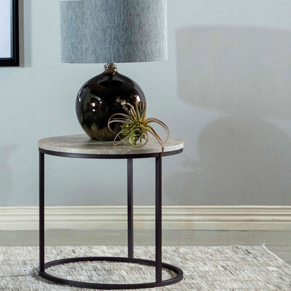 Grey and Gunmetal End Table image 1