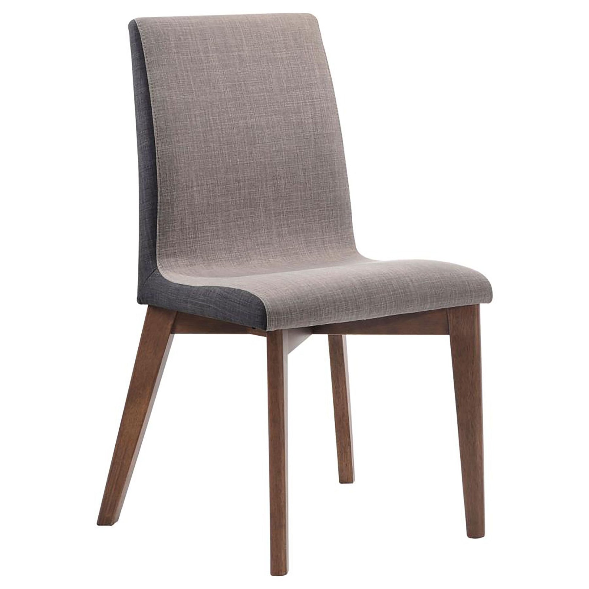 Grey and Natural Walnut Upholstered Side Chairs (Set of 2) image 3