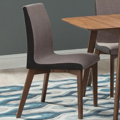 Grey and Natural Walnut Upholstered Side Chairs (Set of 2) image 1