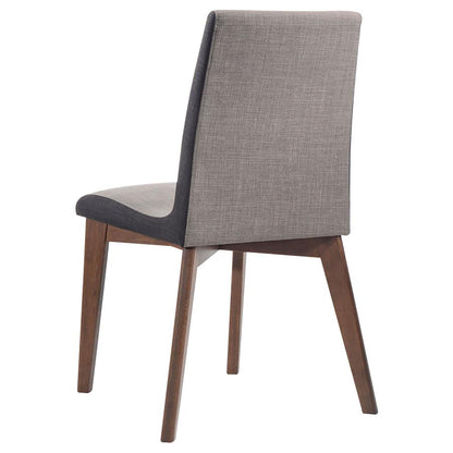 Grey and Natural Walnut Upholstered Side Chairs (Set of 2) image 4