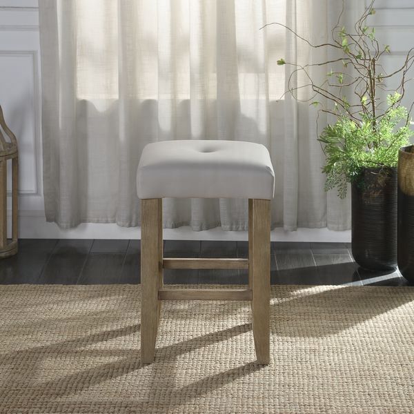 Grey and Oak Counter Height Stools (Set of 2) image 1