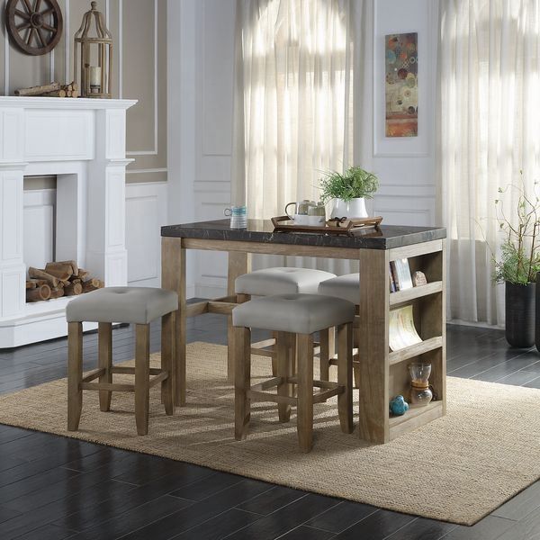 Grey and Oak Counter Height Stools (Set of 2) image 10