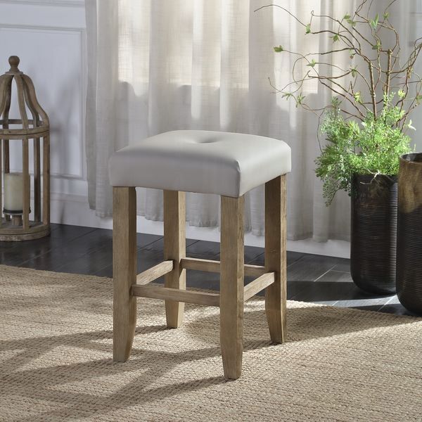 Grey and Oak Counter Height Stools (Set of 2) image 2