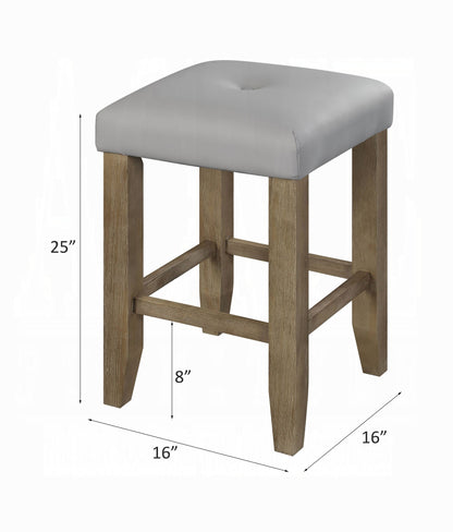 Grey and Oak Counter Height Stools (Set of 2) image 9
