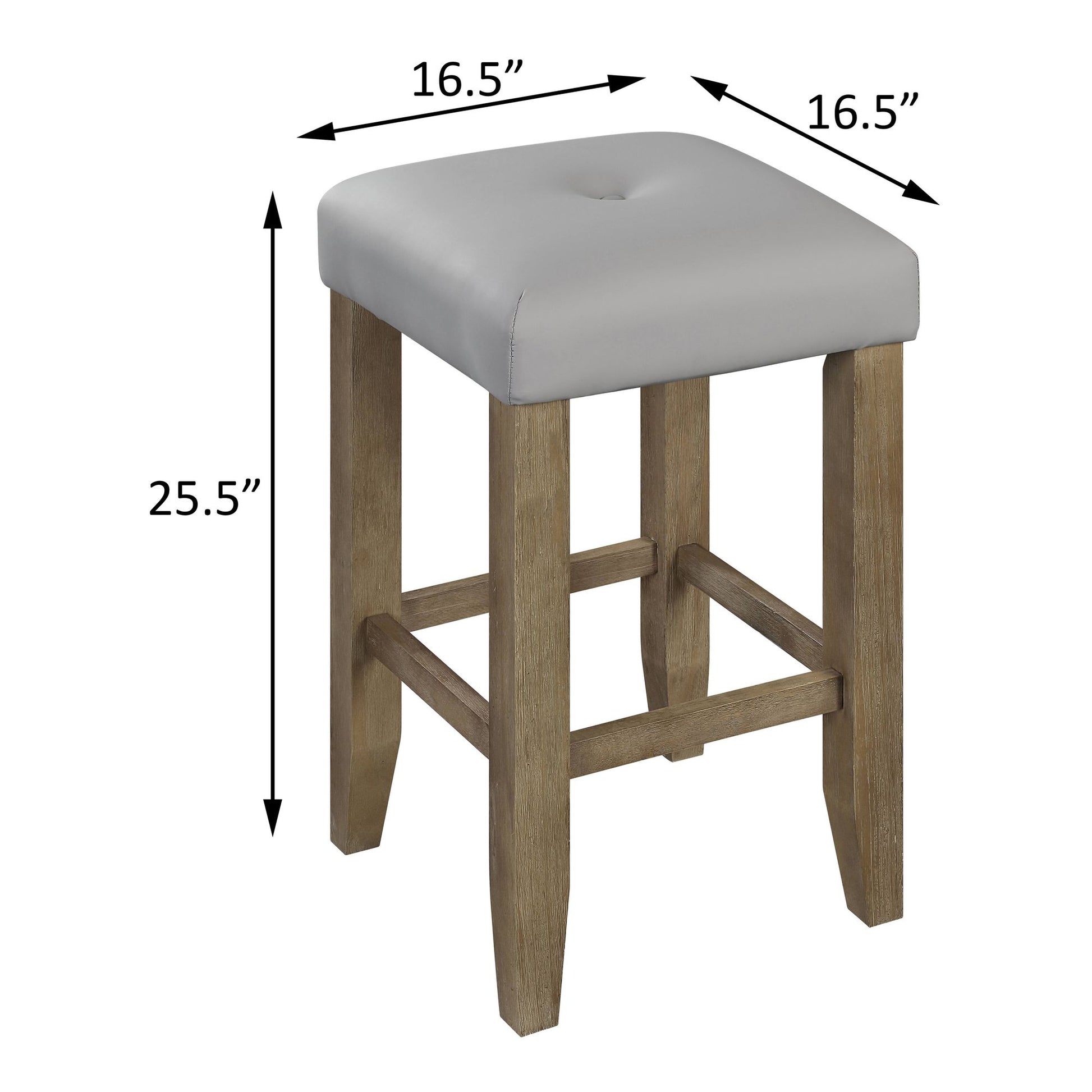 Grey and Oak Counter Height Stools (Set of 2) image 8