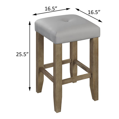 Grey and Oak Counter Height Stools (Set of 2) image 8