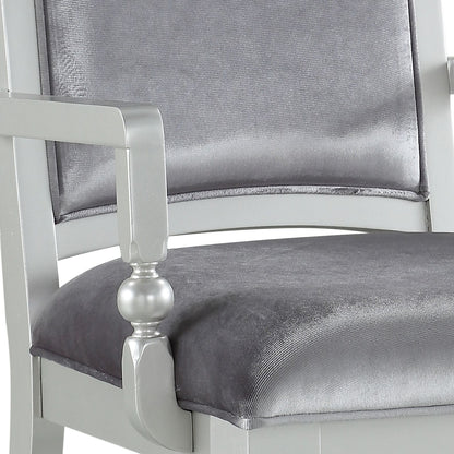 Grey and Platinum Upholstered Arm Chairs (Set of 2) image 5