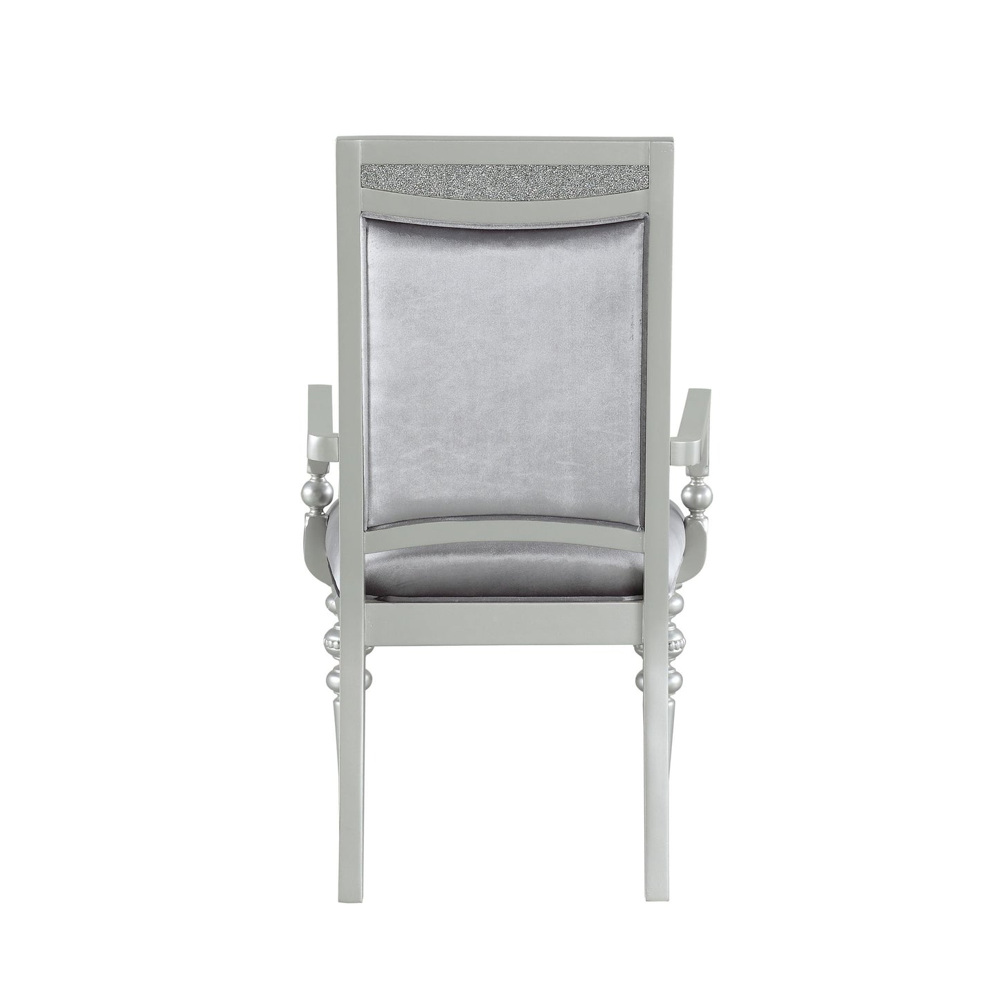 Grey and Platinum Upholstered Arm Chairs (Set of 2) image 3
