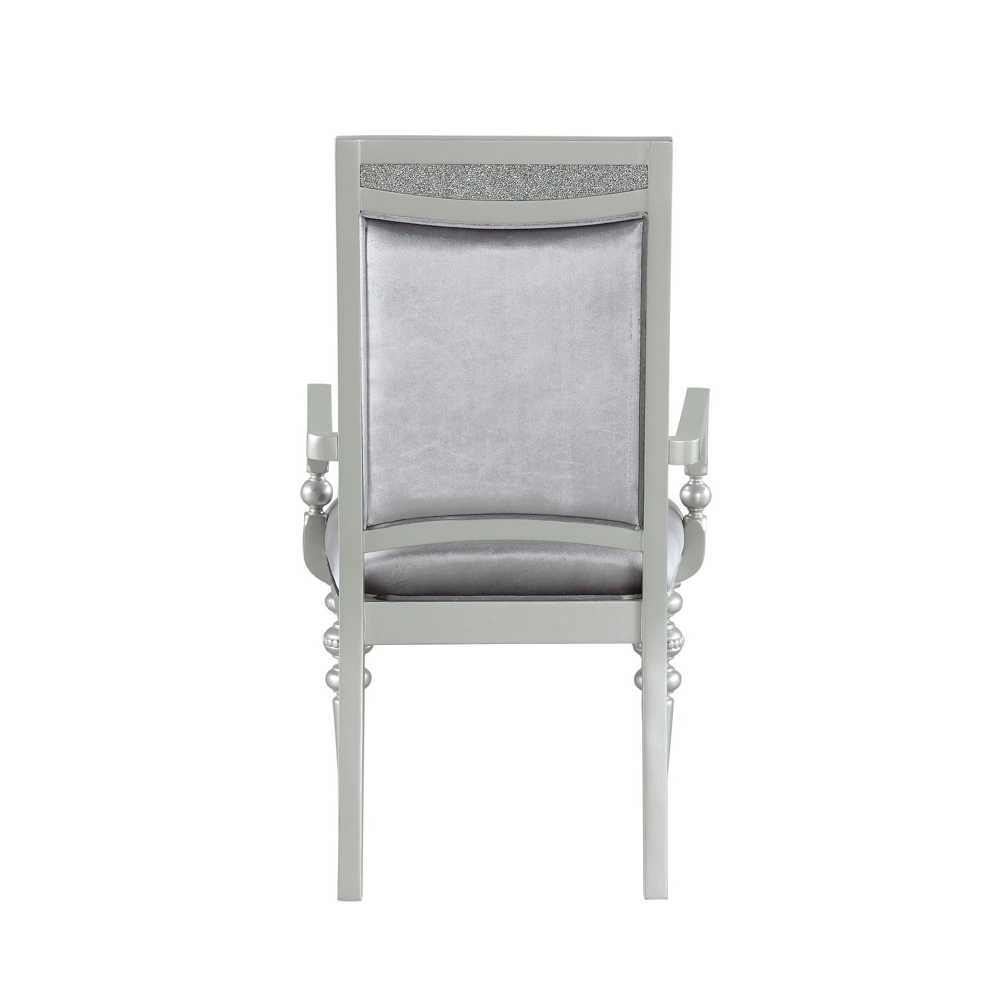 Grey and Platinum Upholstered Arm Chairs (Set of 2) image 3