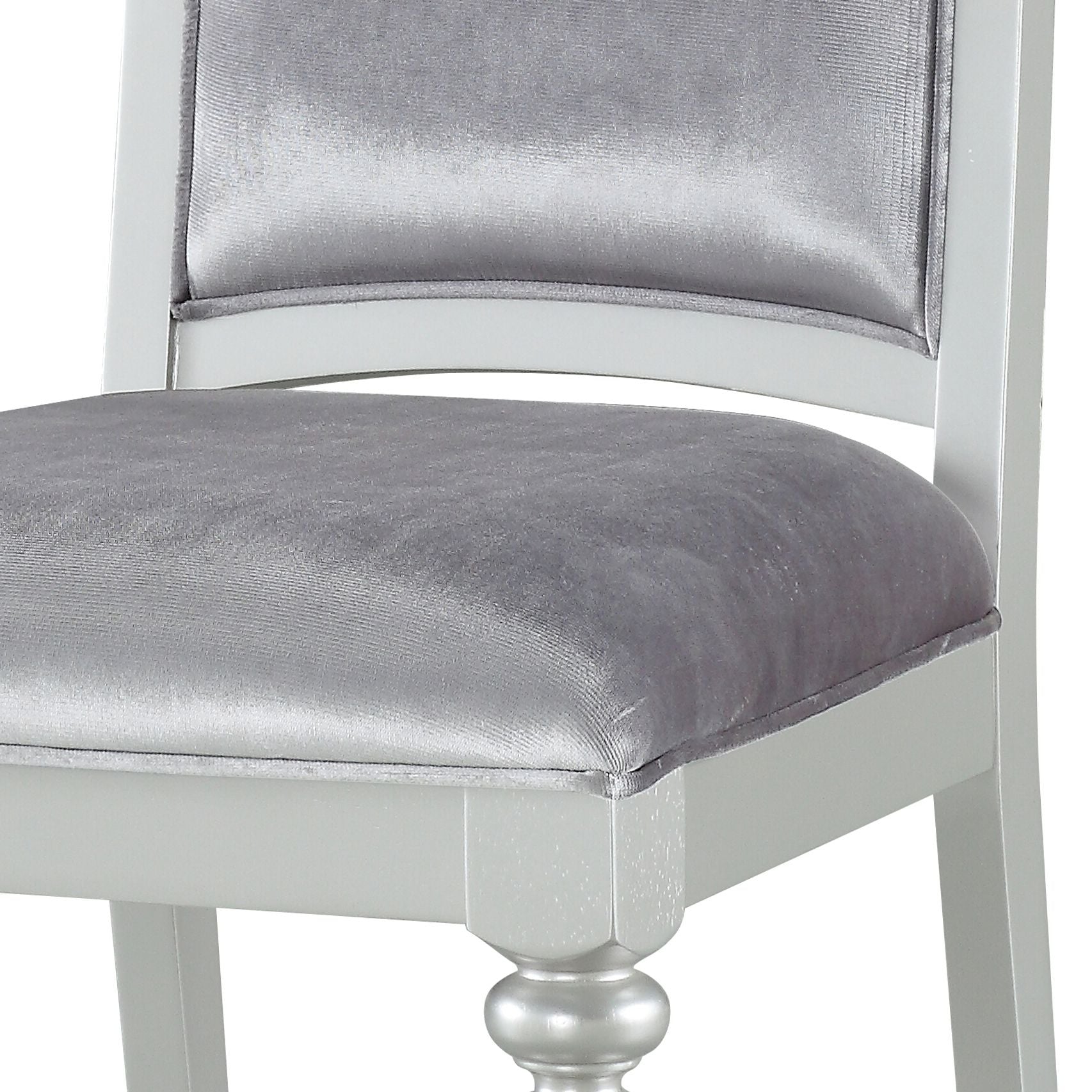 Grey and Platinum Upholstered Side Chairs (Set of 2) image 5