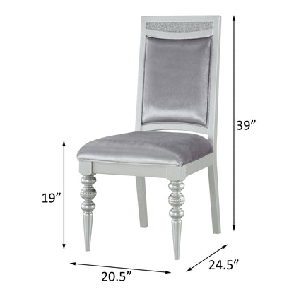 Grey and Platinum Upholstered Side Chairs (Set of 2) image 6