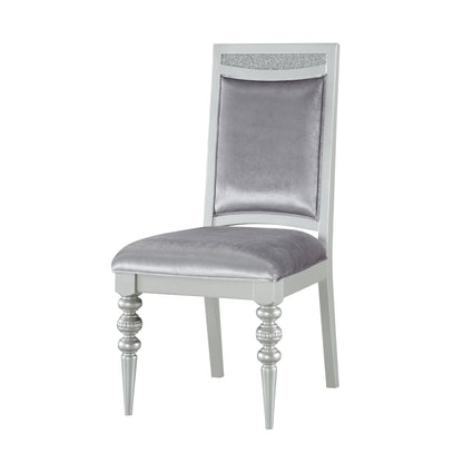 Grey and Platinum Upholstered Side Chairs (Set of 2) image 1