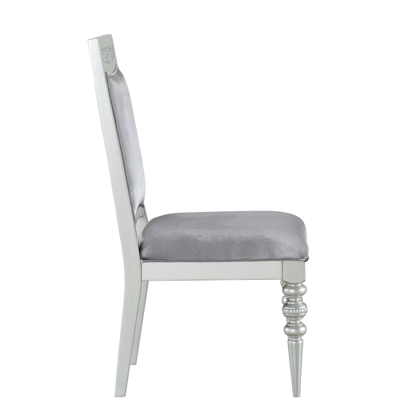Grey and Platinum Upholstered Side Chairs (Set of 2) image 4