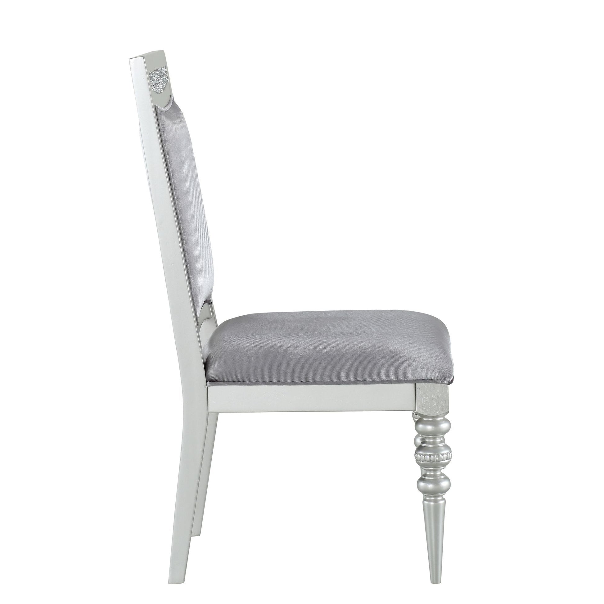 Grey and Platinum Upholstered Side Chairs (Set of 2) image 4