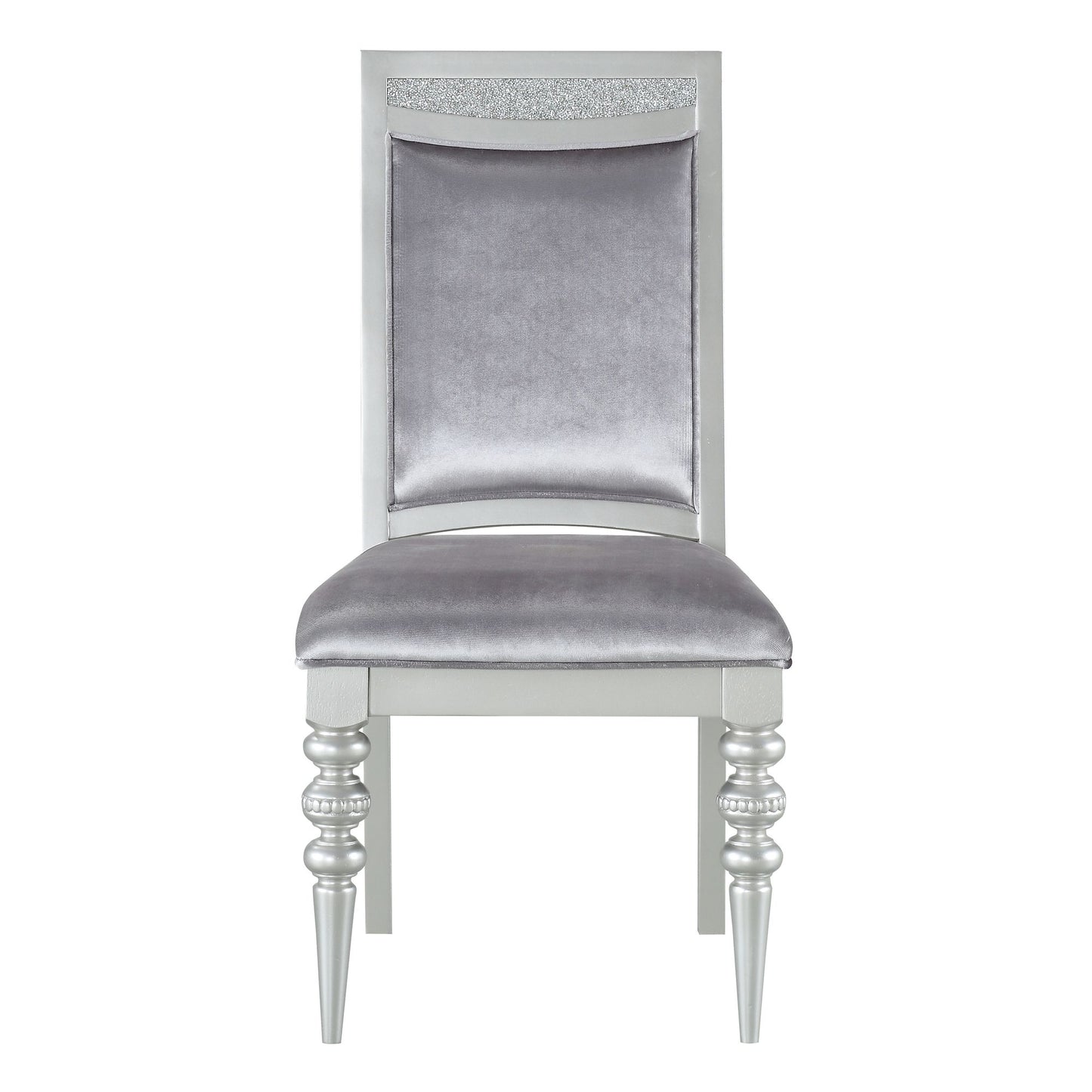 Grey and Platinum Upholstered Side Chairs (Set of 2) image 2