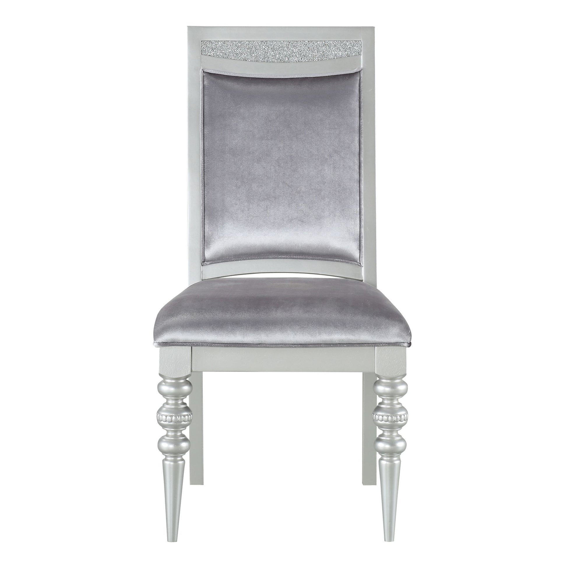 Grey and Platinum Upholstered Side Chairs (Set of 2) image 2