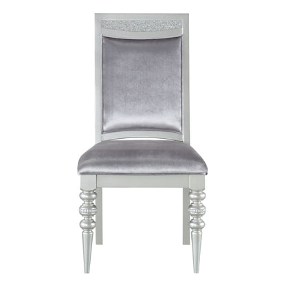 Grey and Platinum Upholstered Side Chairs (Set of 2) image 2