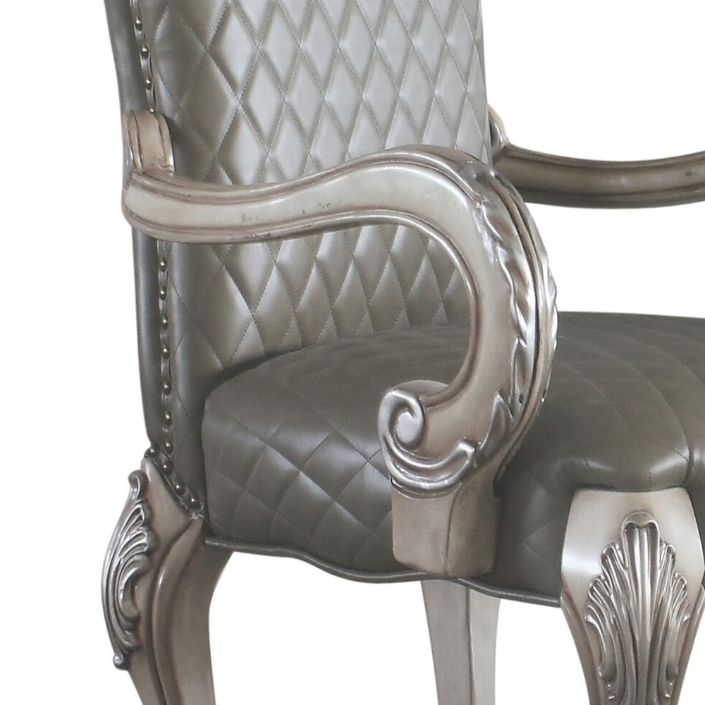 Grey and Vintage Bone White Arm Chairs (Set of 2) image 5