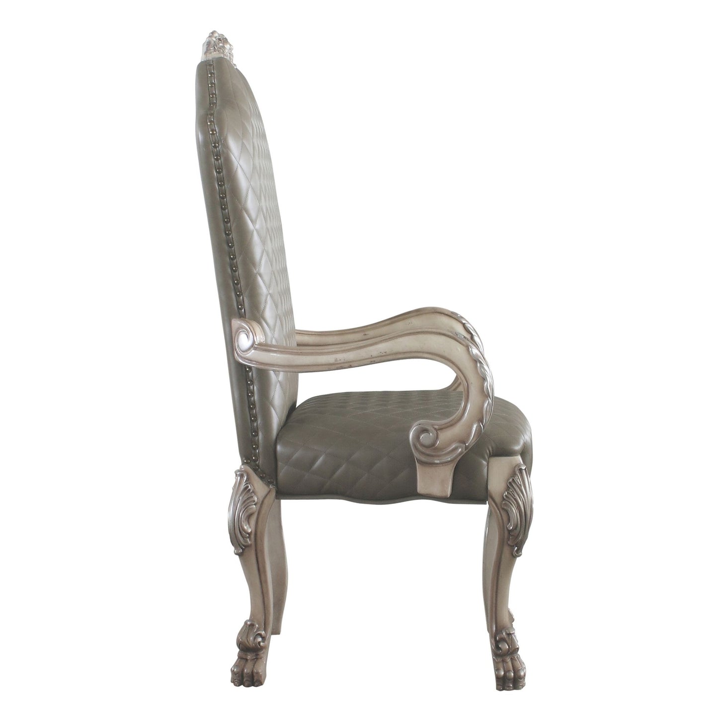 Grey and Vintage Bone White Arm Chairs (Set of 2) image 3
