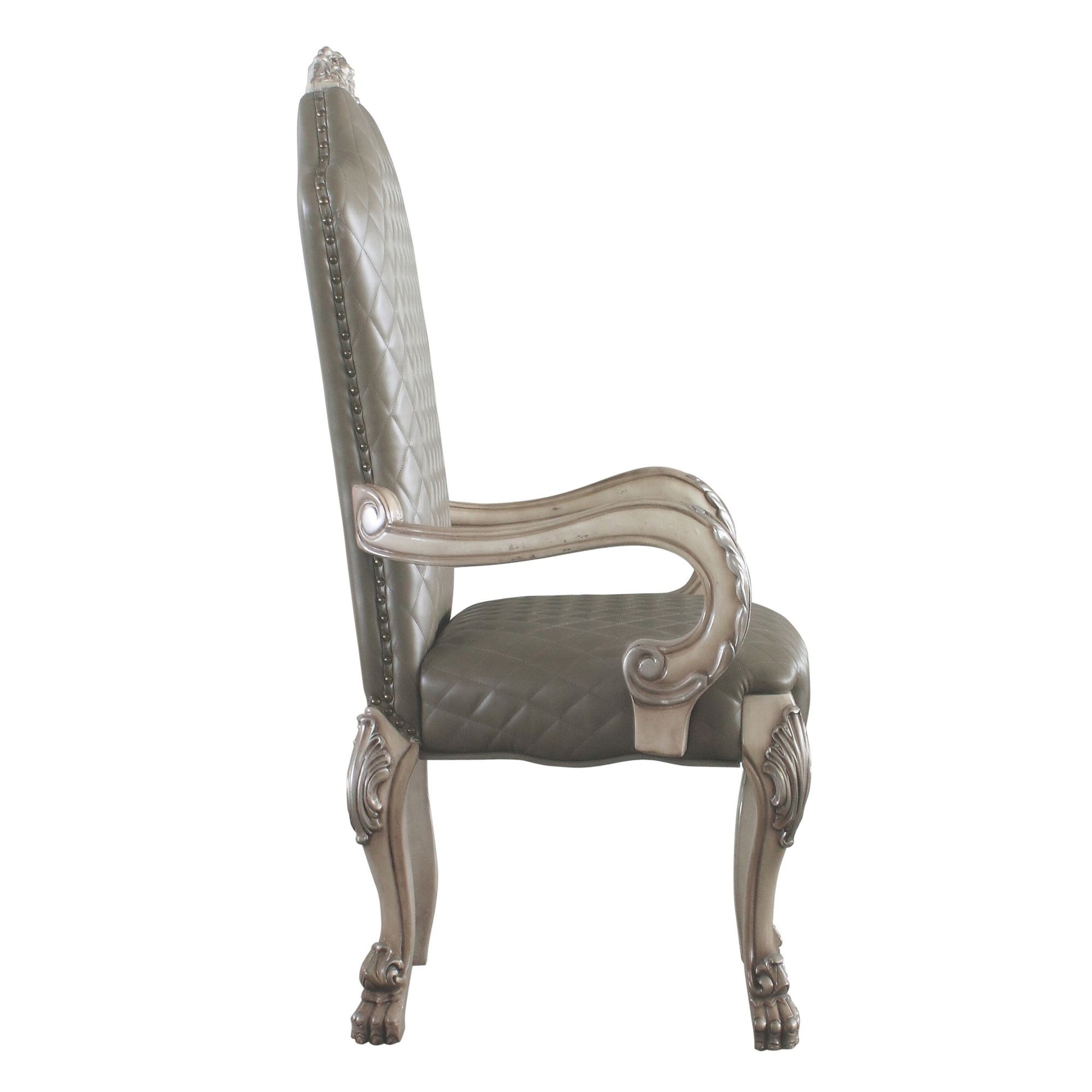 Grey and Vintage Bone White Arm Chairs (Set of 2) image 3